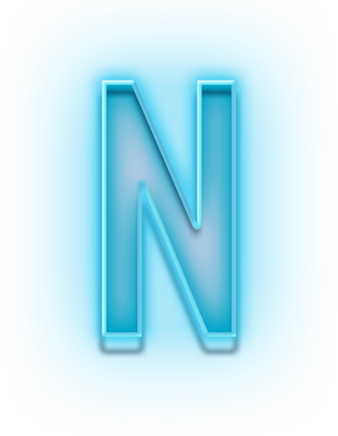发光镂空字母N字体设计