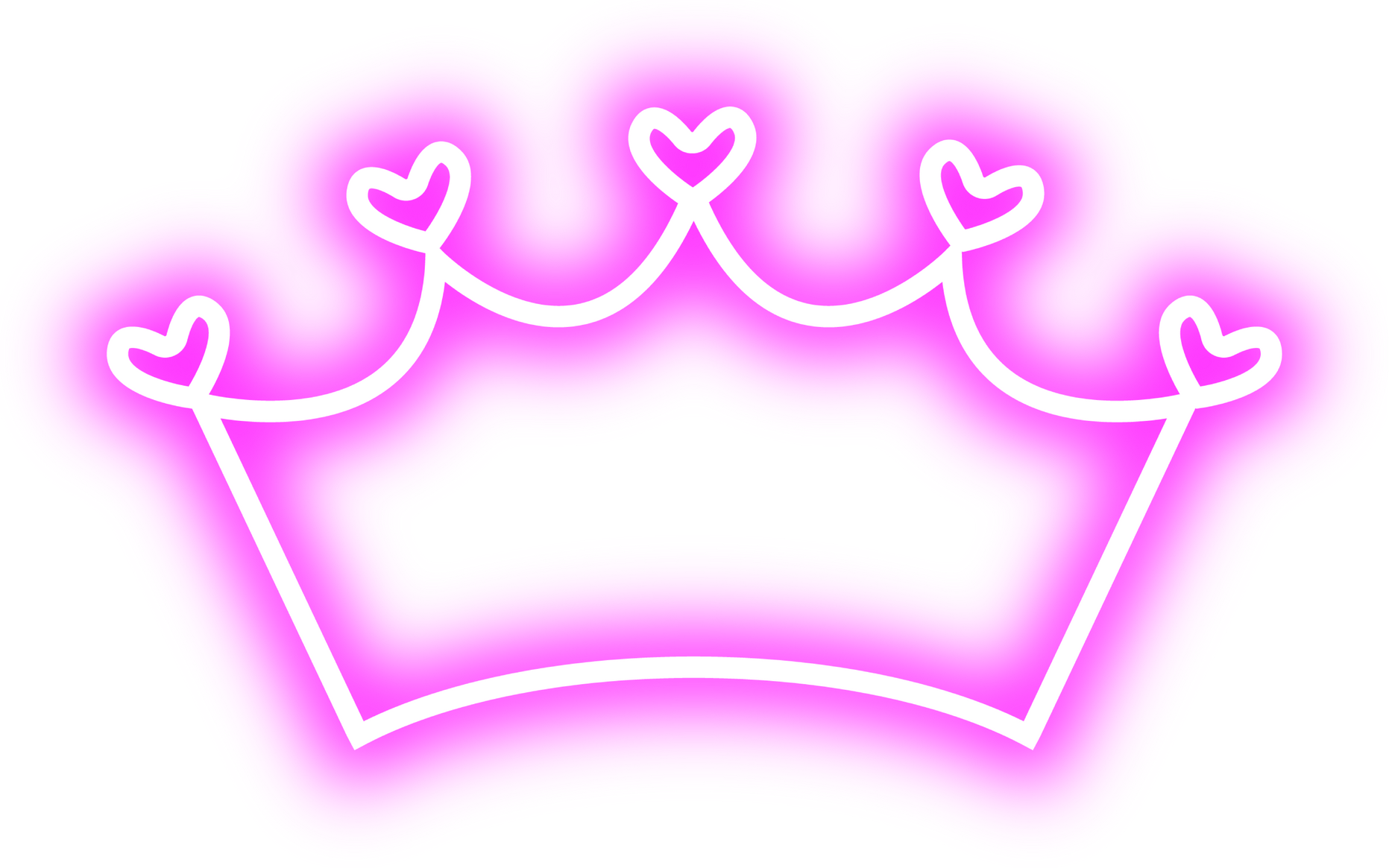 Pink neon crown element illustration